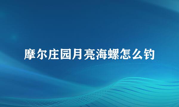 摩尔庄园月亮海螺怎么钓