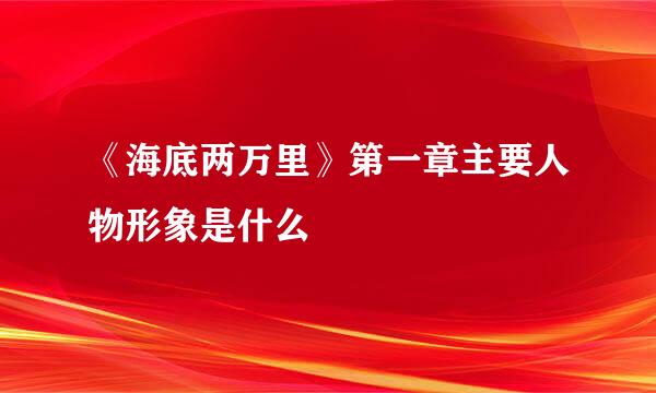 《海底两万里》第一章主要人物形象是什么