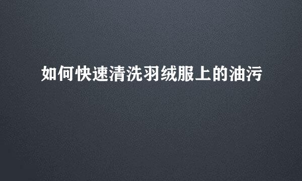 如何快速清洗羽绒服上的油污