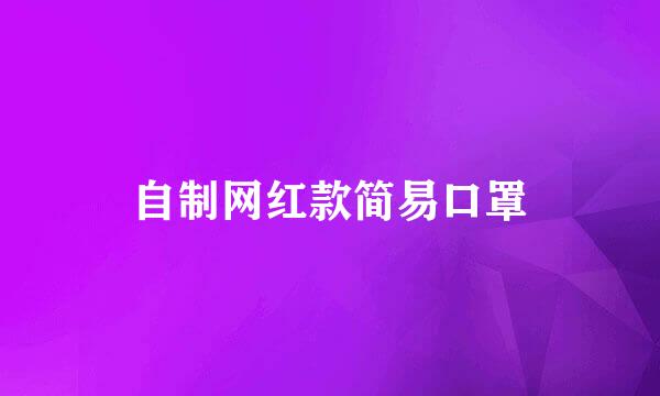 自制网红款简易口罩