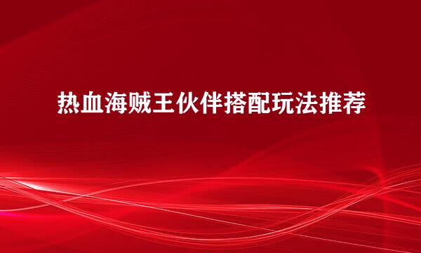 热血海贼王伙伴搭配玩法推荐