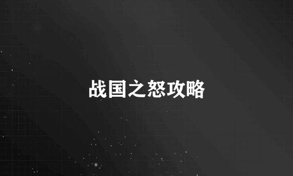战国之怒攻略