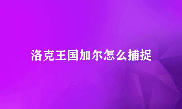 洛克王国加尔怎么捕捉