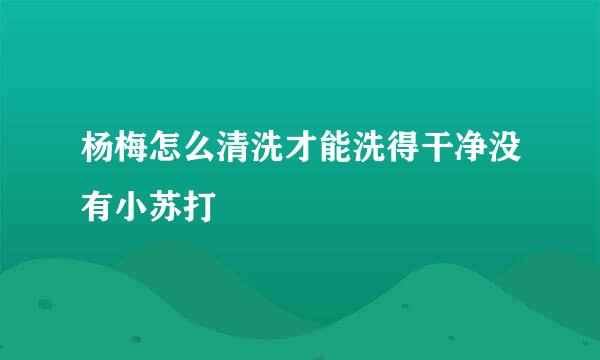 杨梅怎么清洗才能洗得干净没有小苏打