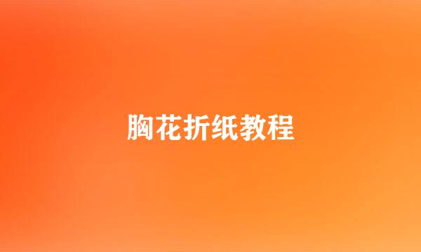 胸花折纸教程