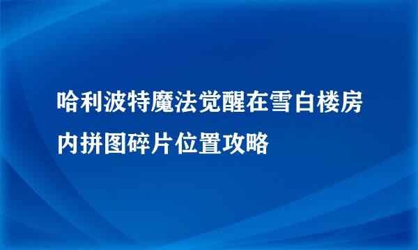 哈利波特魔法觉醒在雪白楼房内拼图碎片位置攻略