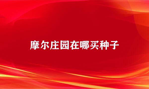 摩尔庄园在哪买种子
