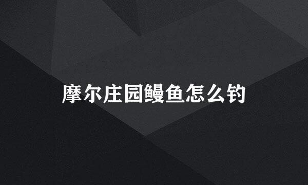 摩尔庄园鳗鱼怎么钓