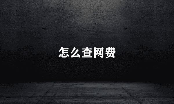怎么查网费