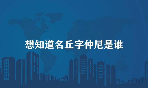 想知道名丘字仲尼是谁