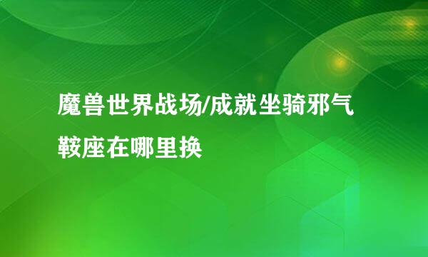 魔兽世界战场/成就坐骑邪气鞍座在哪里换
