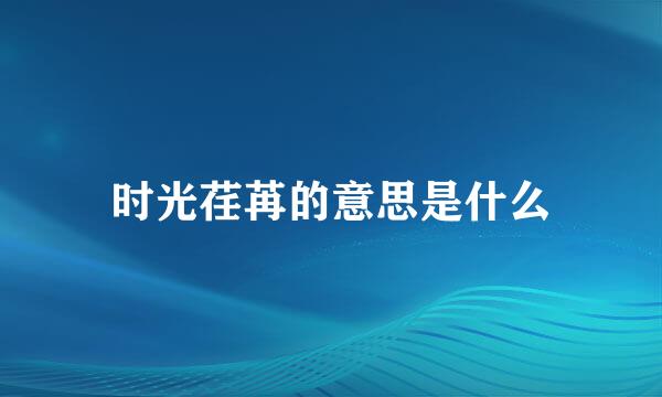 时光荏苒的意思是什么