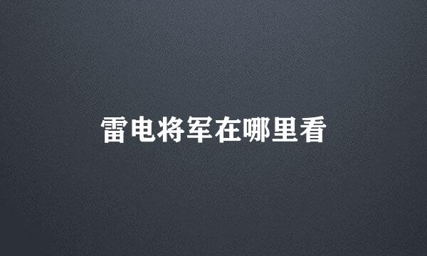 雷电将军在哪里看