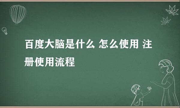 百度大脑是什么 怎么使用 注册使用流程