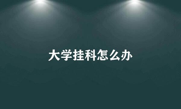 大学挂科怎么办
