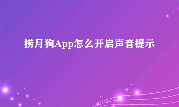 捞月狗App怎么开启声音提示