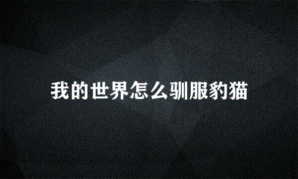 我的世界怎么驯服豹猫