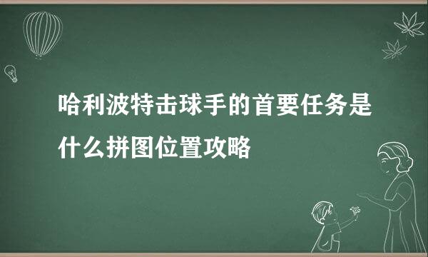 哈利波特击球手的首要任务是什么拼图位置攻略