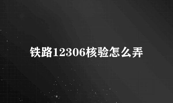铁路12306核验怎么弄