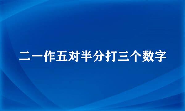 二一作五对半分打三个数字