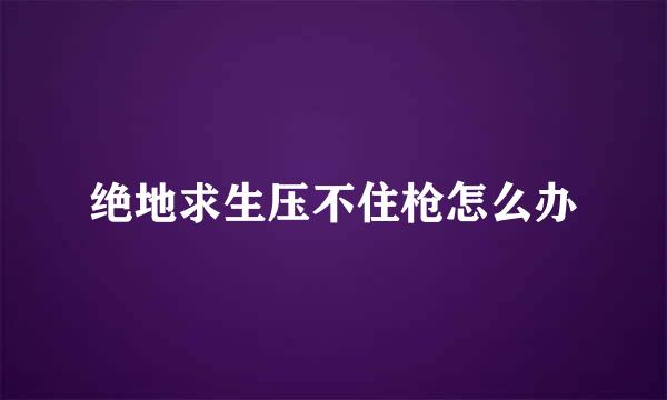 绝地求生压不住枪怎么办
