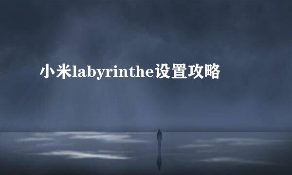 小米labyrinthe设置攻略