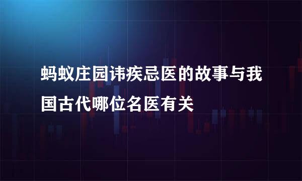蚂蚁庄园讳疾忌医的故事与我国古代哪位名医有关