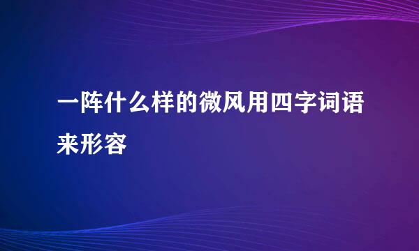 一阵什么样的微风用四字词语来形容