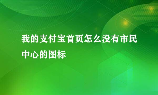 我的支付宝首页怎么没有市民中心的图标