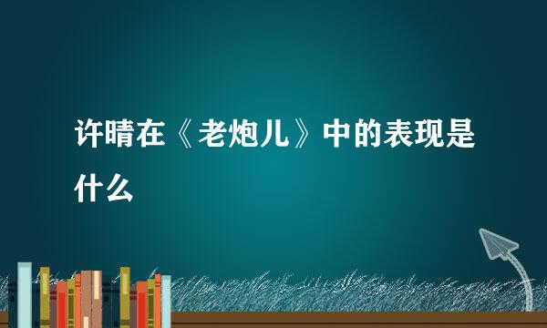 许晴在《老炮儿》中的表现是什么