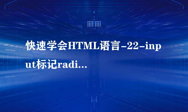 快速学会HTML语言-22-input标记radio（实例）