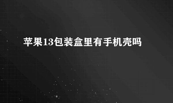 苹果13包装盒里有手机壳吗