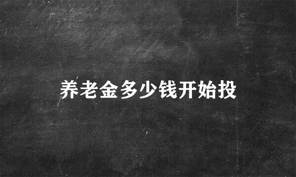 养老金多少钱开始投