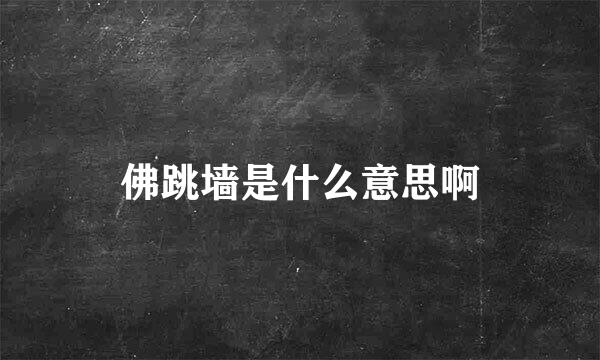 佛跳墙是什么意思啊