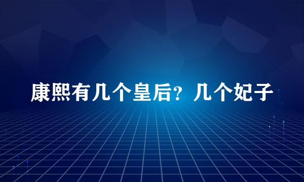 康熙有几个皇后？几个妃子