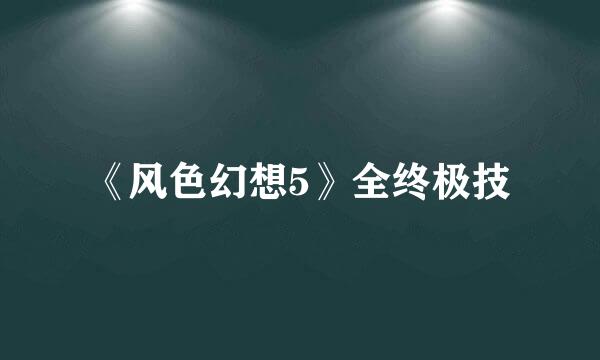 《风色幻想5》全终极技