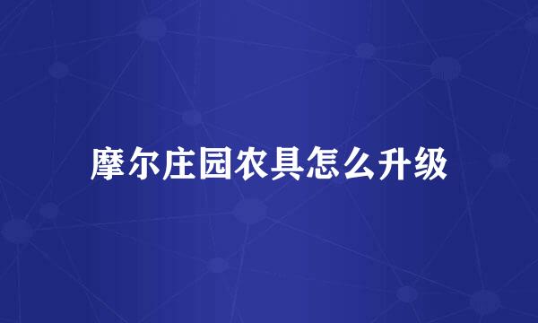 摩尔庄园农具怎么升级