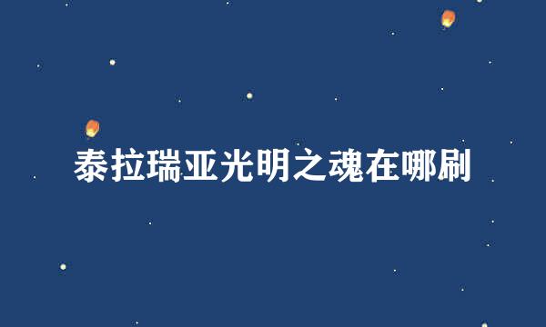 泰拉瑞亚光明之魂在哪刷