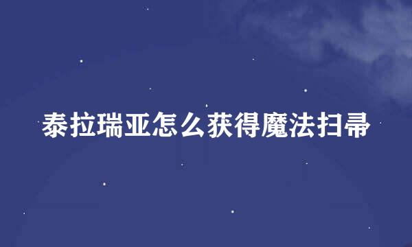 泰拉瑞亚怎么获得魔法扫帚