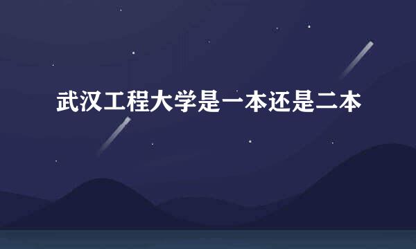 武汉工程大学是一本还是二本