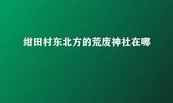 绀田村东北方的荒废神社在哪