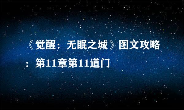 《觉醒：无眠之城》图文攻略：第11章第11道门