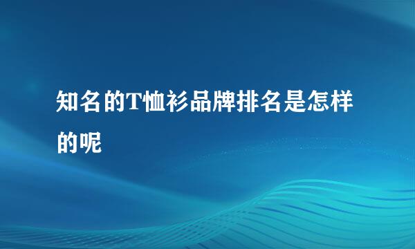知名的T恤衫品牌排名是怎样的呢