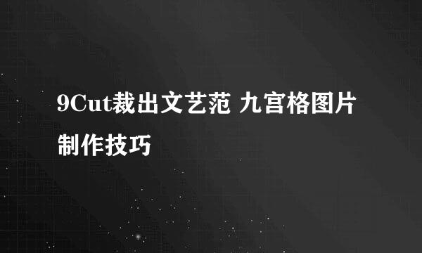 9Cut裁出文艺范 九宫格图片制作技巧