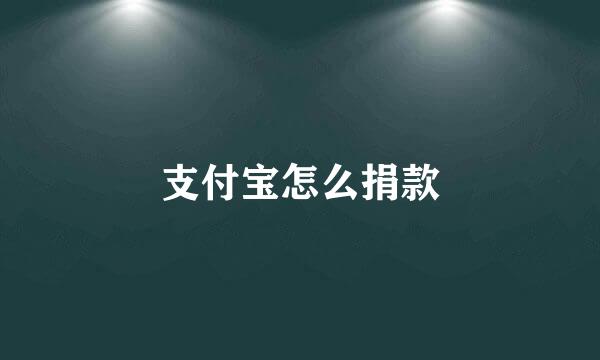 支付宝怎么捐款