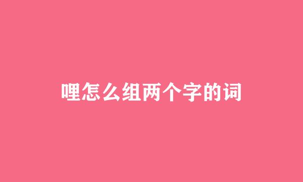 哩怎么组两个字的词