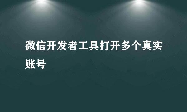 微信开发者工具打开多个真实账号