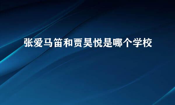 张爱马笛和贾昊悦是哪个学校