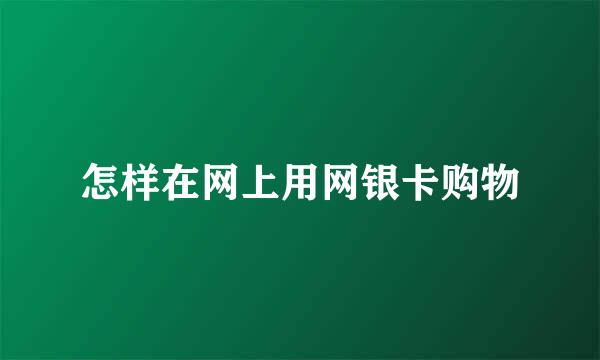 怎样在网上用网银卡购物