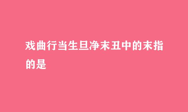 戏曲行当生旦净末丑中的末指的是